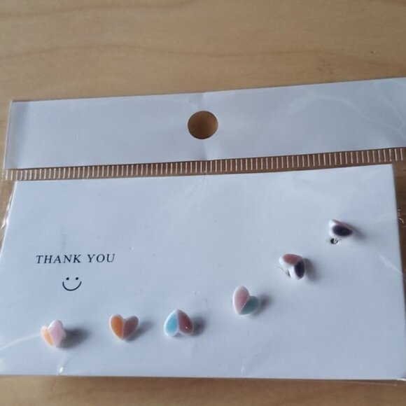 3 Pairs of Multicolored Heart Ea… - Picture 1 of 3